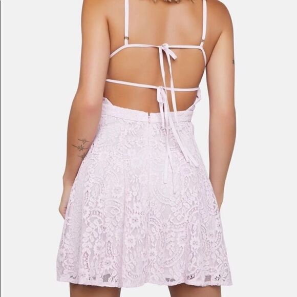 NWOT For Love & Lemons Carmela Mini Pink Dress Size S - Picture 5 of 16
